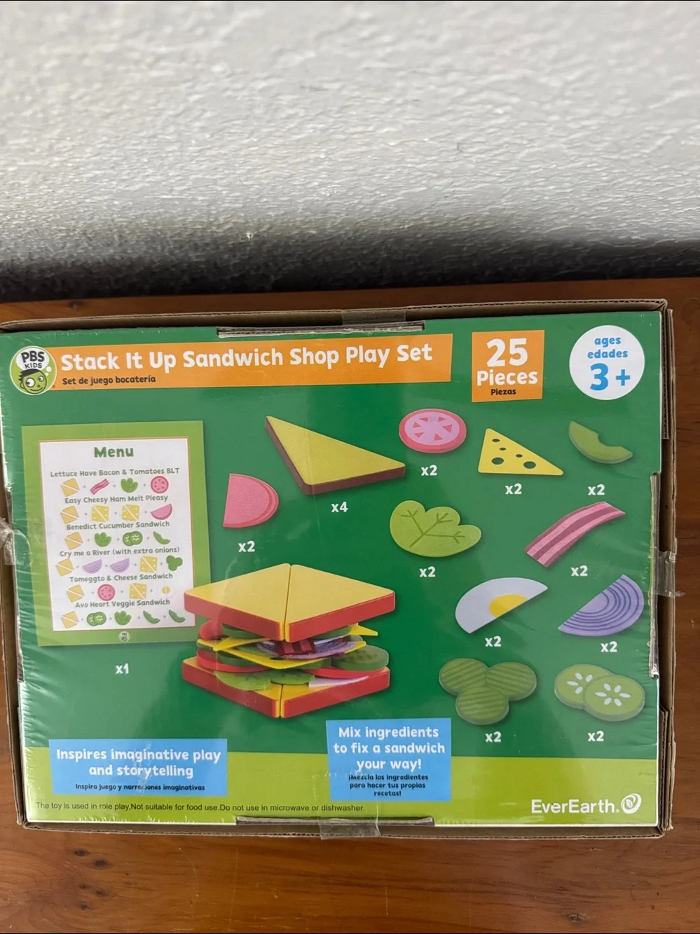 PBS Kids EverEarth Stack It Up Sandwich Shop Play Food Set 25 Pcs NEW